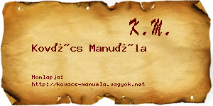 Kovács Manuéla névjegykártya